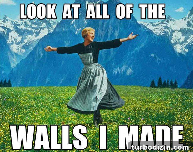 Drywall Taping, Mudding, and Sanding: Step-by-Step Guide 2 Julie Andrews Sound Of Music Meme Look At All Of The Walls I Made
