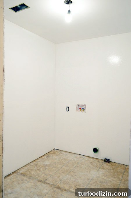 Primed laundry room