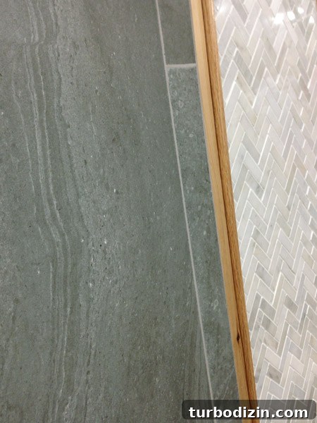 Close-up of tile striations