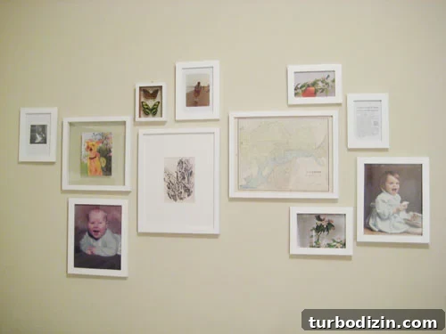 Close-up of framed family photos