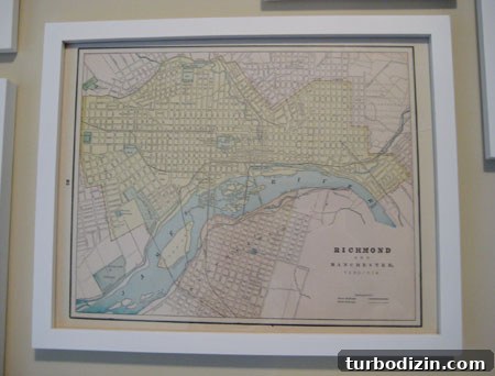 Close-up of vintage Richmond map