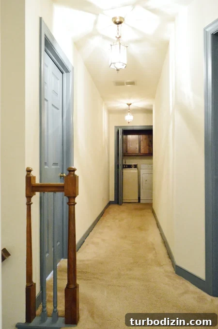 DIY Wainscoting Ideas to Transform Your Hallway 9 Hall-Before-Toward-Laundry