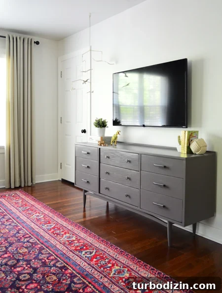Hide TV Wires in the Wall: Step-by-Step Guide for Clean Installation 12 How-To-Hide-TV-Wires-Folkstone-By-Sherwin-Williams-Pottery-Barn-Kids-Mobile