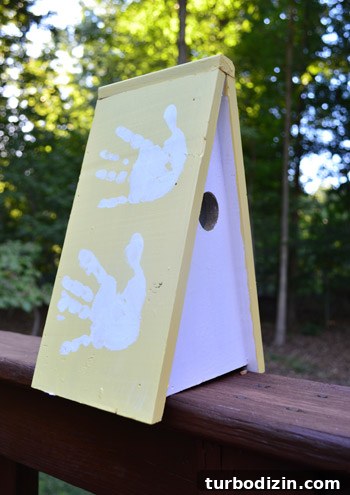 Handprinted birdhouse