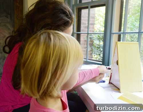 Painting the birdhouse