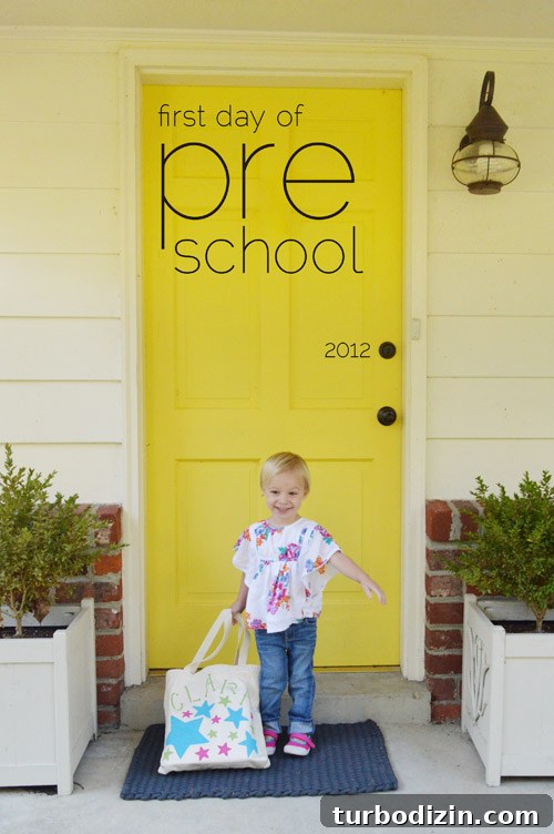 First Day of School: Tips to Thrive and Make Friends Quickly 2 Clara heading into preschool