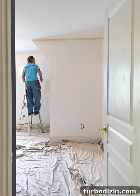 Boys Outer-Space-Bedroom-Painting-Progress