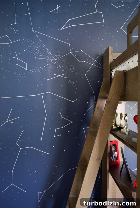 Boys Outer-Space-Bedroom-Night-Sky-Accent-Wall