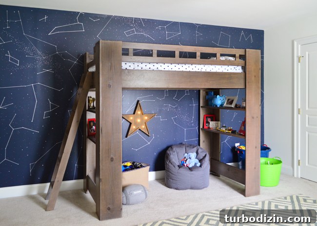 Boys Outer-Space-Bedroom Constellation-Accent Wall