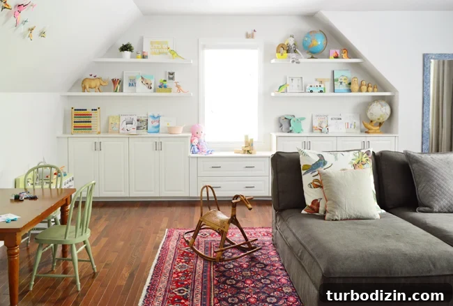 How We Transformed Our Bonus Room Into a Stylish Lounge 18 Playful-Family-Bonus-Room-Wide-After