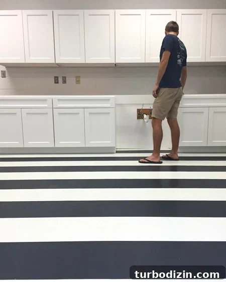 Teacher Lounge Makeover Ideas to Boost Comfort and Productivity 8 Teachers-Lounge-Stripe-Floor-Instagram