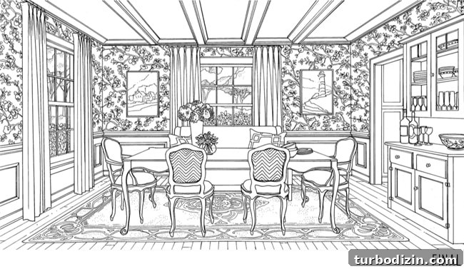 Inside the Studio: How a Coloring Book Is Created 11 coloringbook-diningroom-final