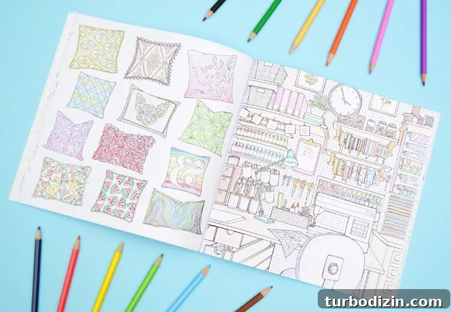 Inside the Studio: How a Coloring Book Is Created 14 color-at-home-coloring-book-pillows-pegboard
