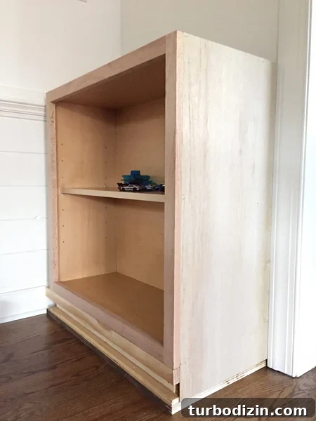 How to Build Custom Built-In Bookshelves for Your Home 10 End Panel Attached To Base cabinet for built-in bookshelf