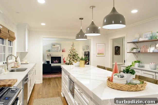 Holiday Home Tour: Step Inside Our Festive Christmas Tree Display 3 xmas-decor-kitchen-full-view