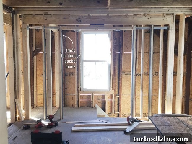 Pocket door tracks installed