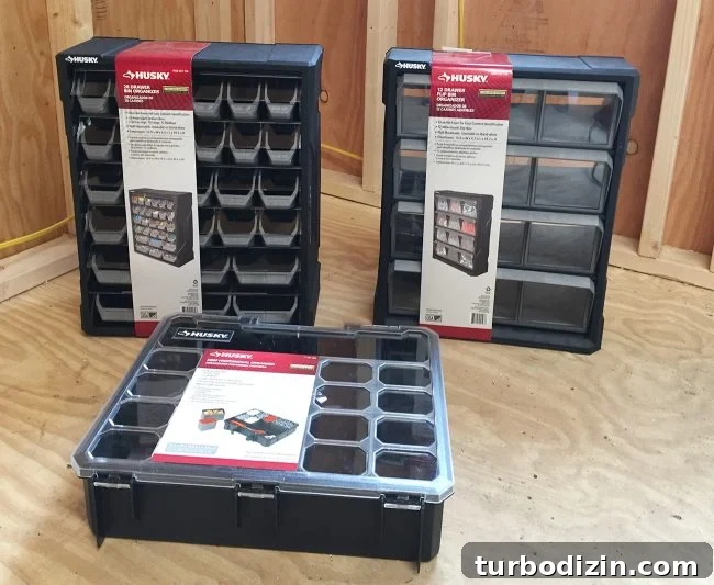shed storage ideas small part organizers