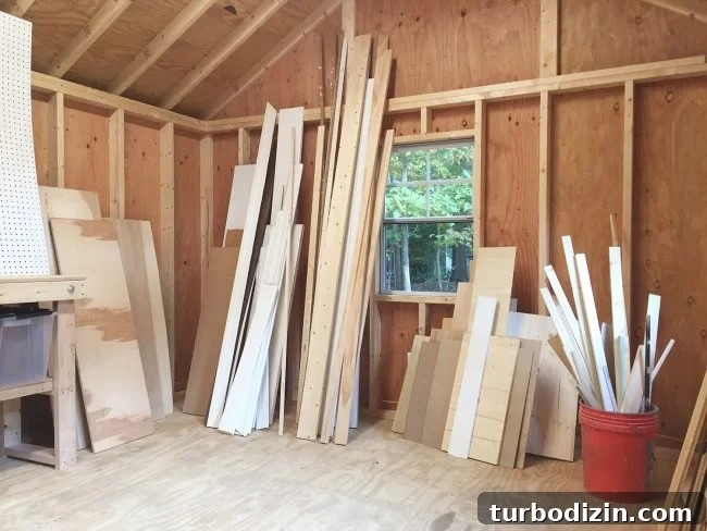 shed storage ideas scrap lumber pile