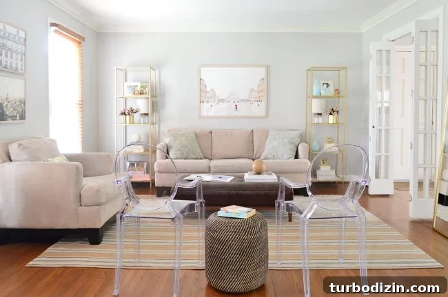 neutral living room makeover after