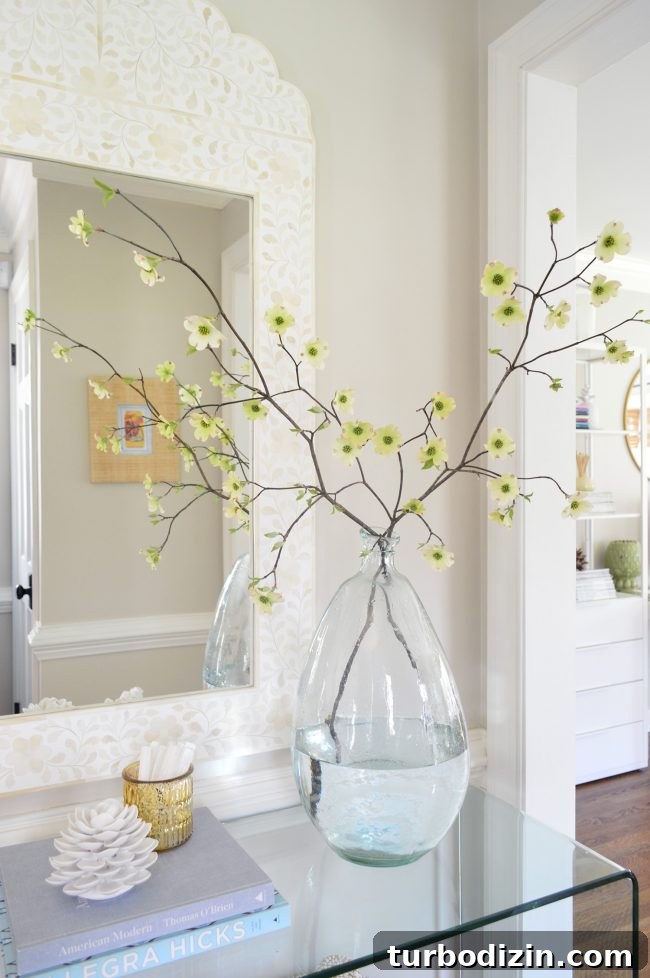 How to Make a Charming DIY Easter Egg Tree for Spring Decor 4 dogwood branches in vase for Easter Tree decor