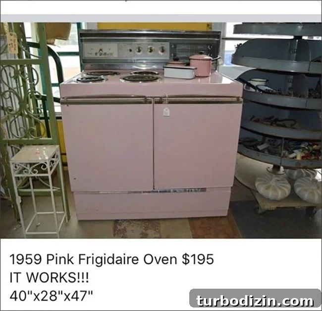Vintage Pink Stove Ideas for Your Beach House Kitchen 3 Side view of pink stove