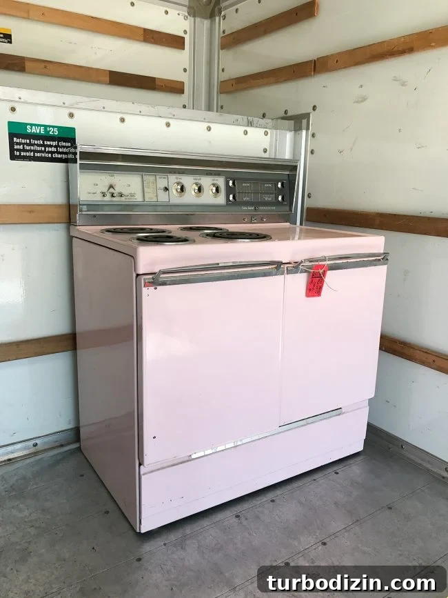 Vintage Pink Stove Ideas for Your Beach House Kitchen 4 Moving the stove