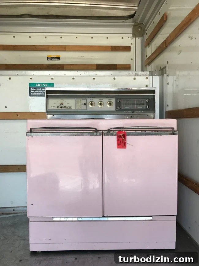 Vintage Pink Stove Ideas for Your Beach House Kitchen 7 Pink stove in garage