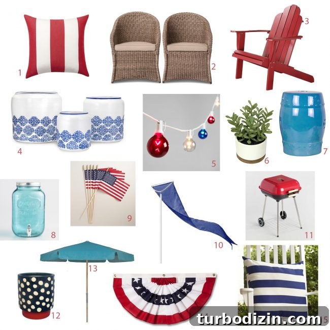 Patriotic Front Porch and Yard Decorating Ideas for Every Season 10 fourth of july outdoor decorations mood board