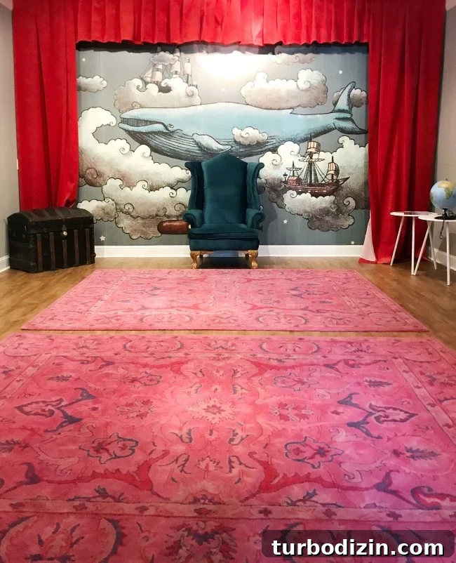 kids room ideas storytime room with pink rugs