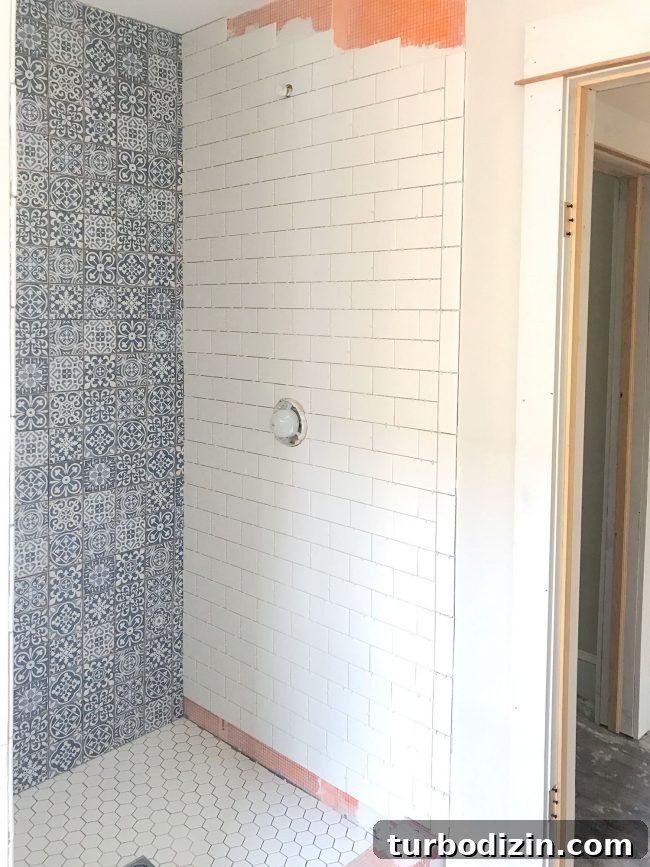 Blue and White Hex Tile Installation at a Beach House 9 img 83553 8