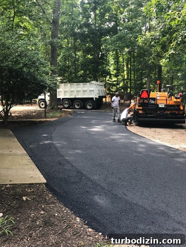 Paving crew at work