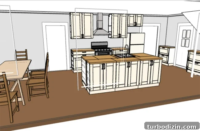 ikea 3D kitchen planning tool rendering with upper cabinets