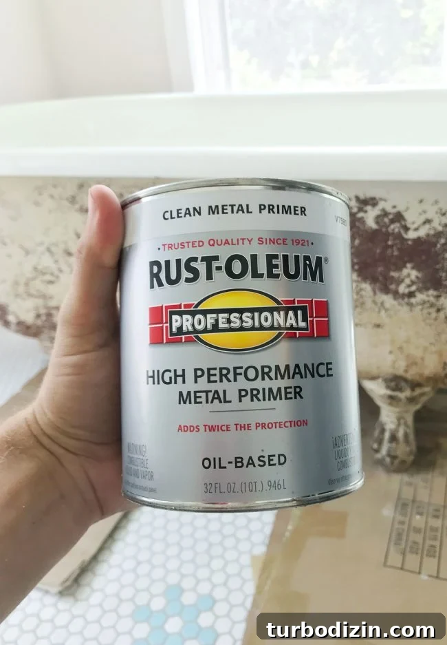 Can of RustOleum Professional High Performance Clean Metal Primer