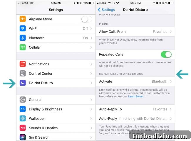Do Not Disturb While Driving screenshots