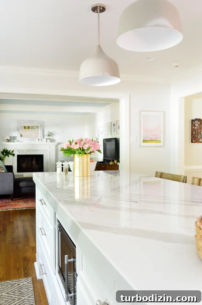 Living Room Redo: When a Remodel Goes Hilariously Wrong 4 Cambria Brittanicca quartz island