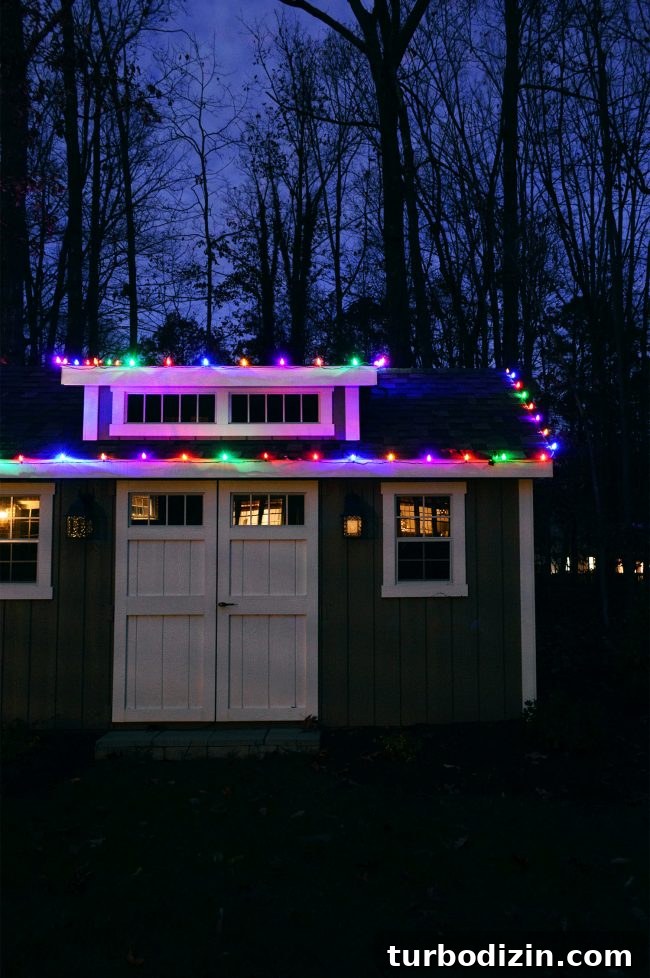 Holiday Home Tour: See Our Christmas Decorating Ideas 15 Shed lights closeup