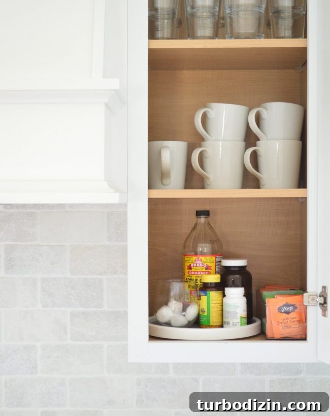 Organized morning routine items