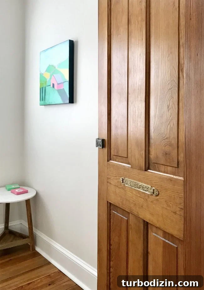 Kids room with art and sign