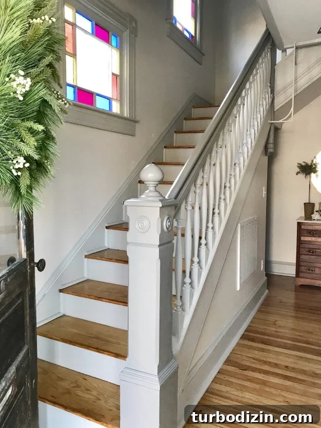 Painted railing detail