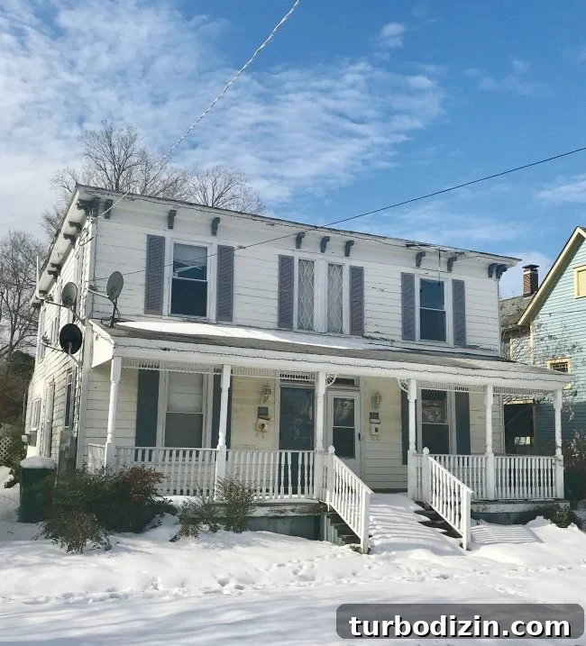 Episode 81: When Our Pipes Froze — What Went Wrong and How We Fixed It 3 Snow covered house exterior
