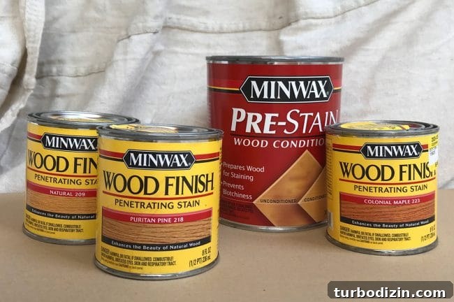 DIY Guide: Building Custom Built-In Bunk Beds for Your Home 22 assortment of Minwax stain color test pots