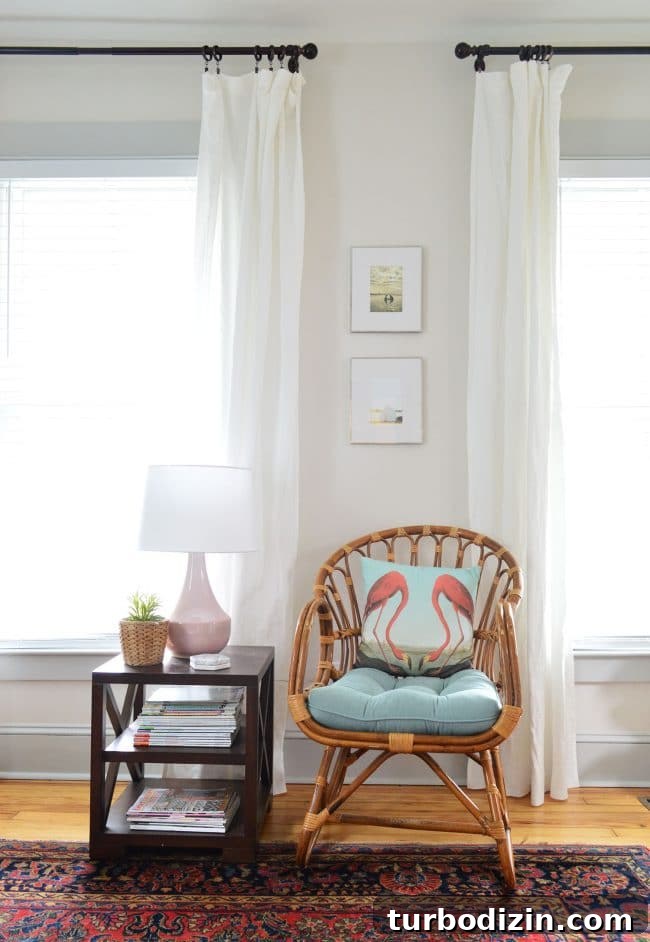 Updated Beach House Tour: Modern Coastal Interior Walkthrough 4 Cane chair with cushion