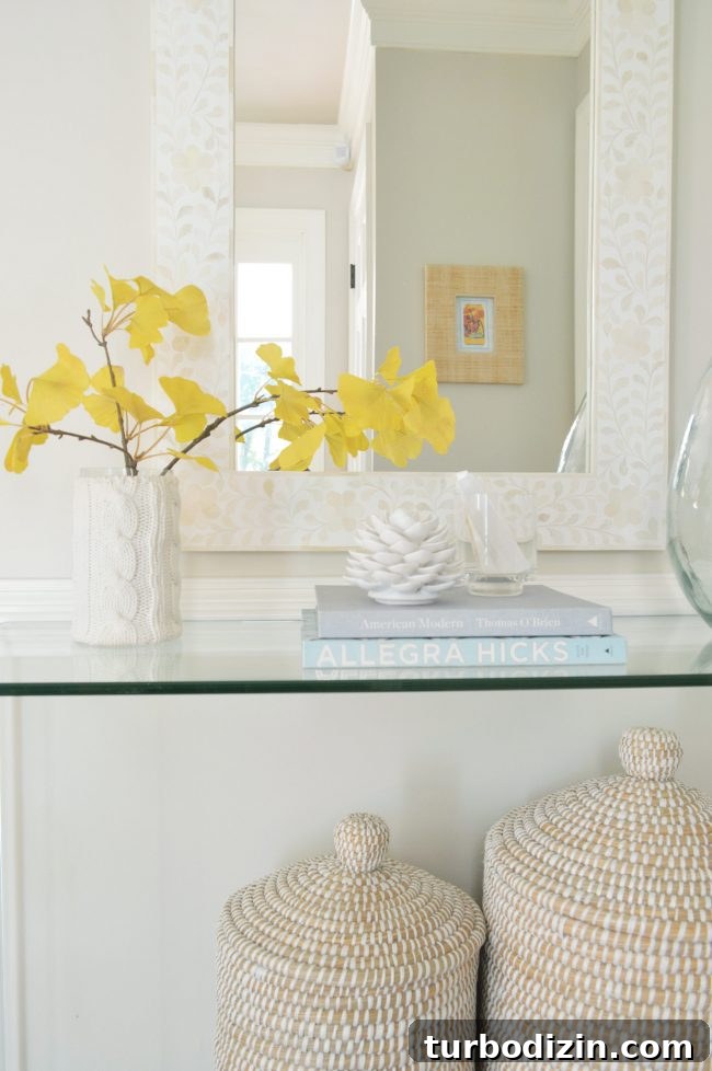 Year Without Shopping: 12 Months of No-Buy Challenges and Wins 4 neutral foyer fake gingko branch decor