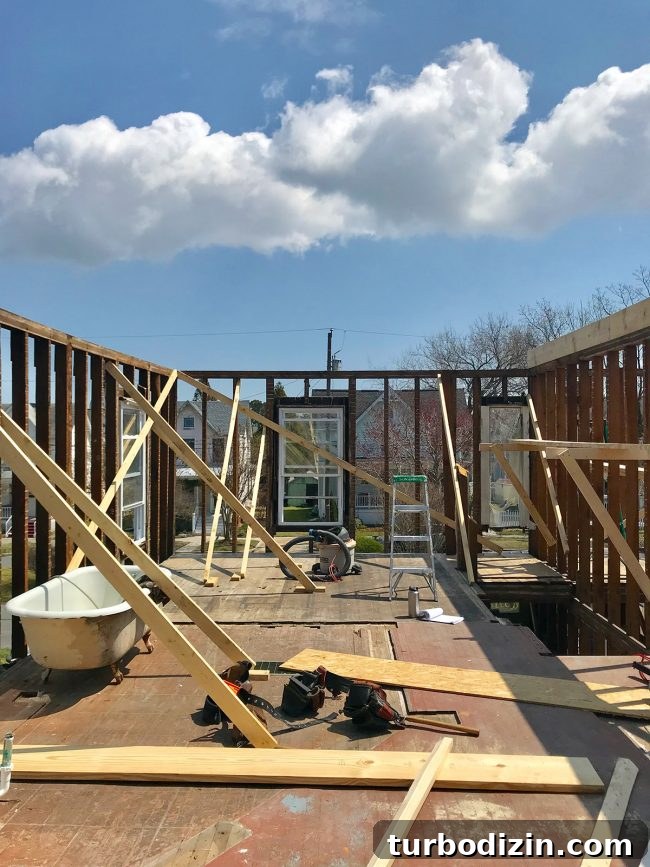 30-Day No-Extra-Shopping Challenge: Can We Do It? 4 Duplex exterior during renovation