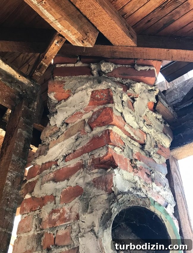 Duplex Drama: What Went Wrong Just When Things Were Going Well 3 Chimney detail twisting through ceiling