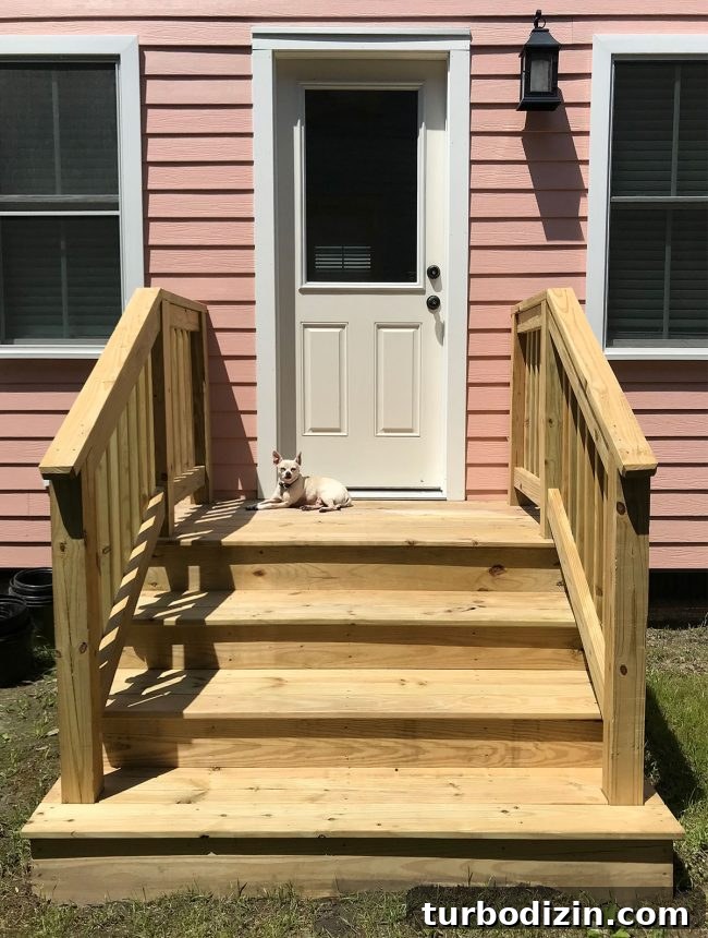 Side staircase pre-stain