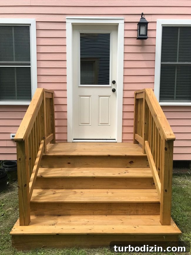 Staircase with clear sealer