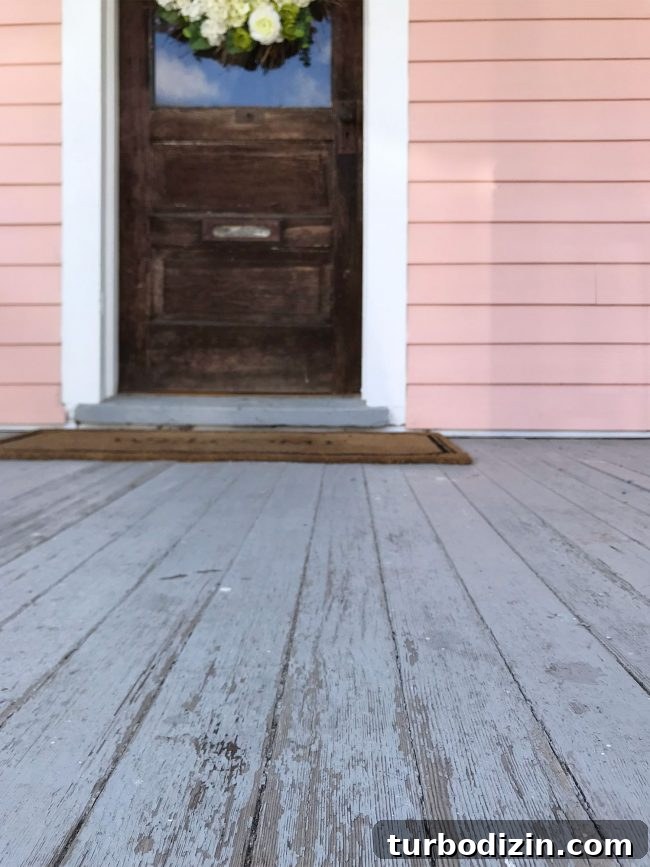 porch on the pink house