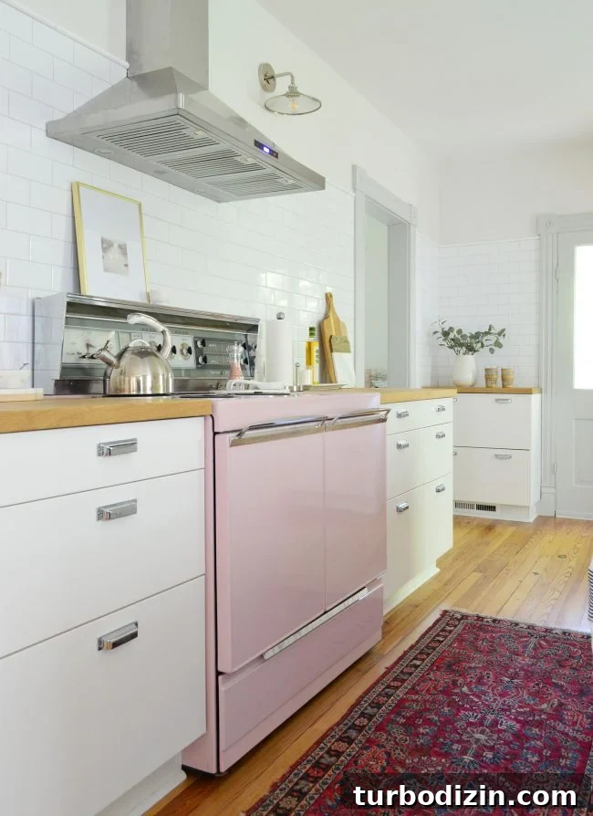 Pink stove after moving in