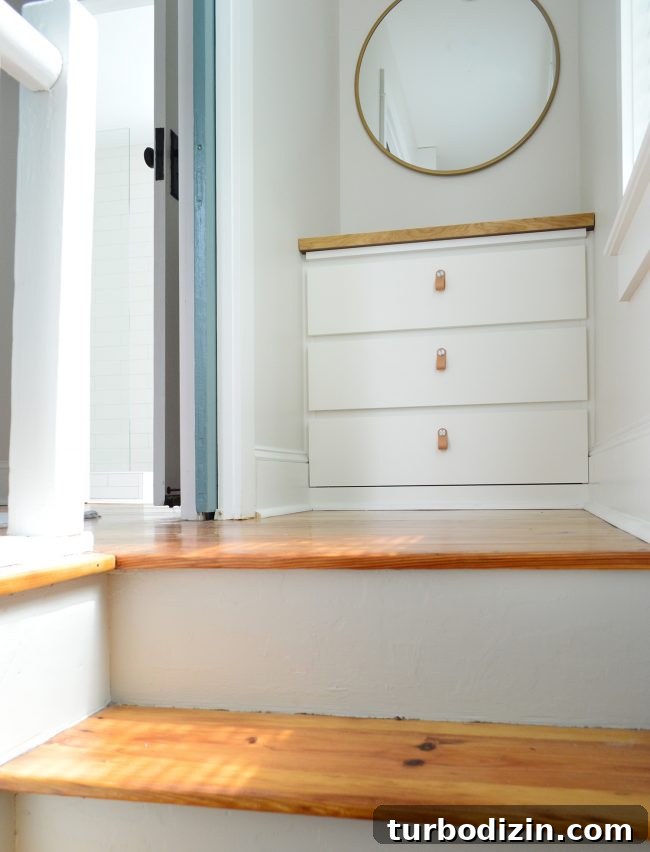 Convert an IKEA Malm into a Built-In Dresser: Step-by-Step Guide 15 Ikea Malm Dresser At Top of Stairs As Built-In